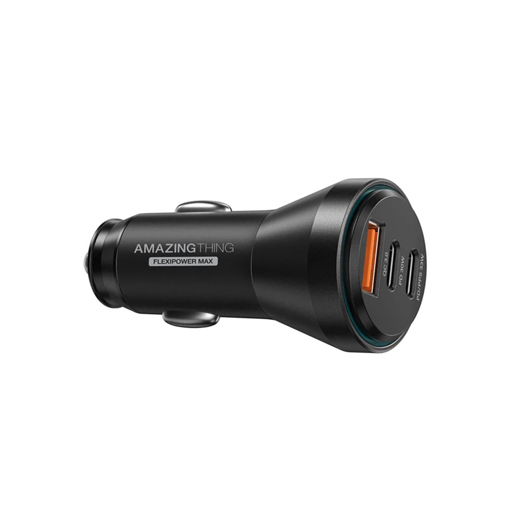 ที่ชาร์จแบตในรถ AMAZINGthing Car Charger 1 USB-A (QC3.0A) / 2 USB-C (PD63W) LED Light Black