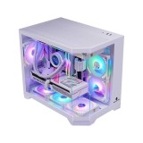 เคสคอมพิวเตอร์ WJCOOLMAN Dreamer Panorama M-ATX Tempered Glass Gaming Case White