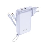 พาวเวอร์แบงค์ QPLUS 20,000 mAh Built-In Cable W2047 Purple