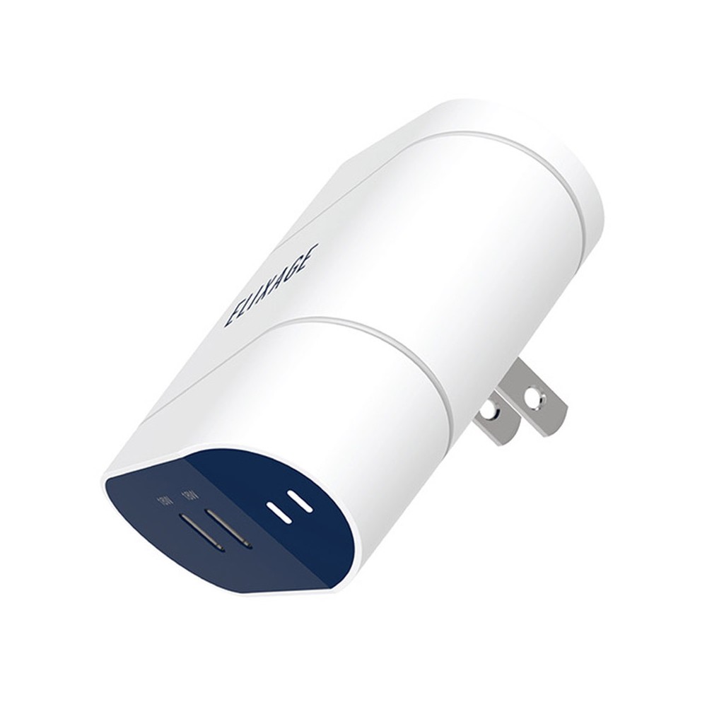 Elixage Wall USB Charger 2 USB-C (36W) PD Dual White