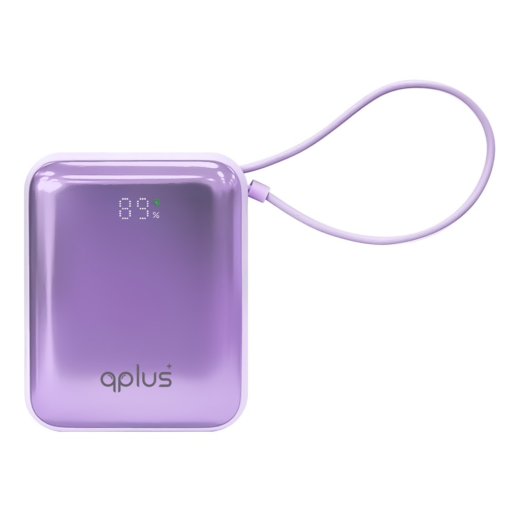 พาวเวอร์แบงค์ QPLUS Mini 10,000 mAh Built-in Cable W1030 Purple