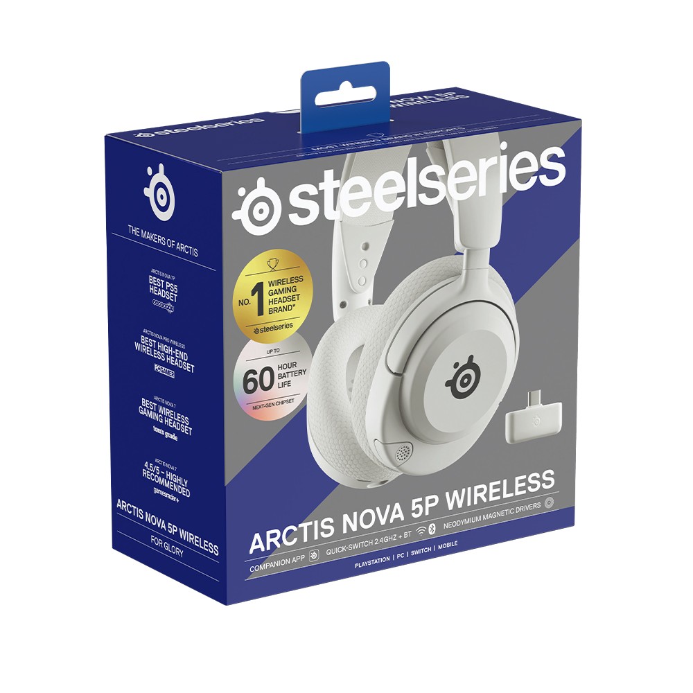 หูฟังเกมมิ่ง SteelSeries Arctis Nova 5P Wireless (Series PS5) White