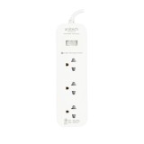 ปลั๊กไฟ Anitech Plug 3 Way 1 Switch White 2M. (H433)
