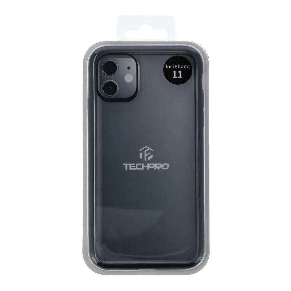 เคส TECHPRO iPhone 11 TPU+PC Hard PC Black