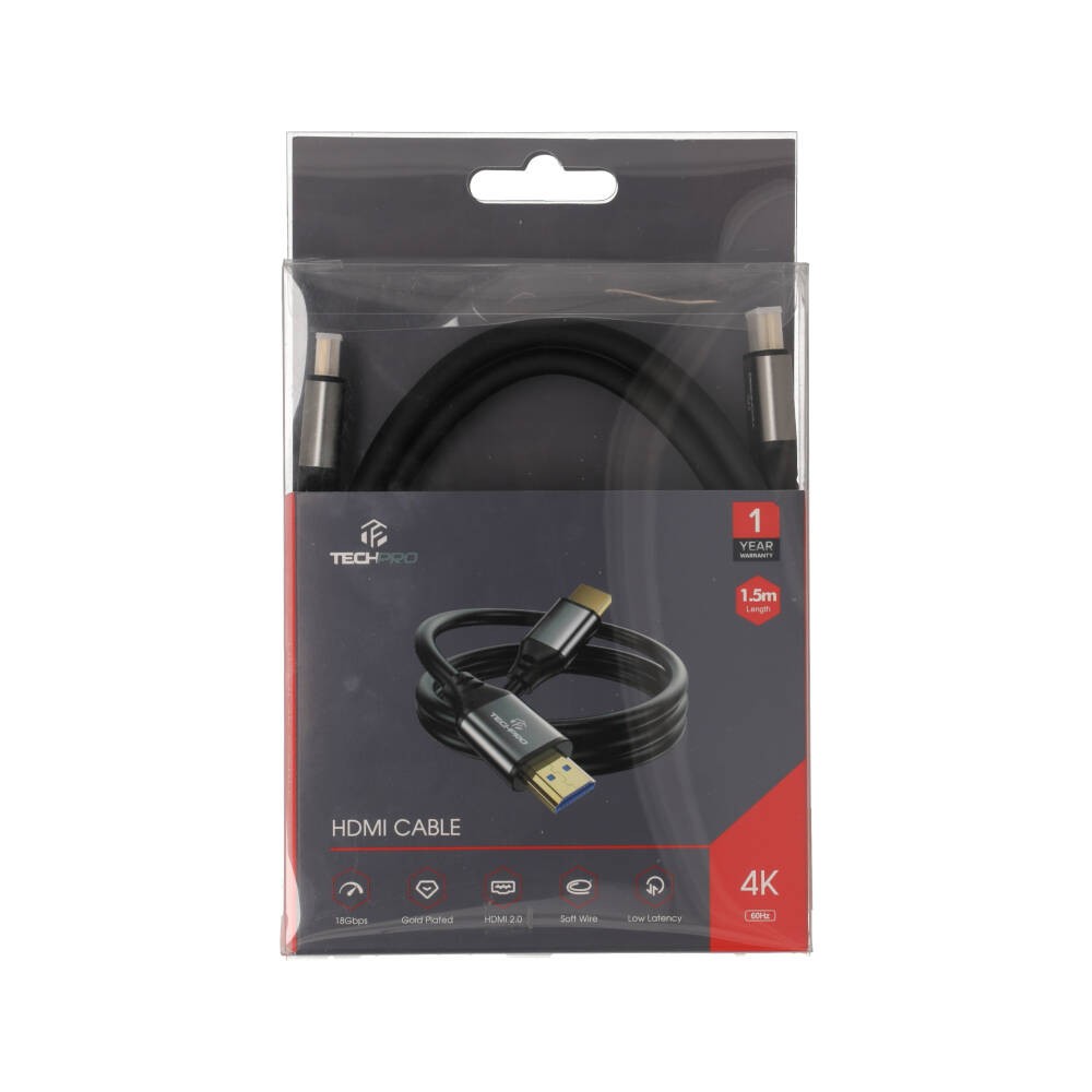 TECHPRO สาย HDMI to HDMI Cable (V.2.0) 4K 1.5M Black