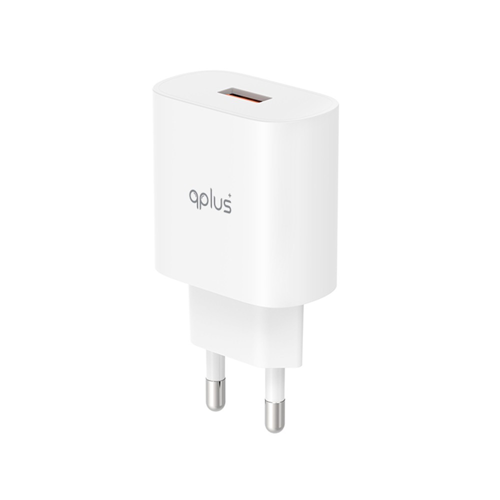 อะแดปเตอร์ QPLUS Wall USB Charger 1 USB-A (QC3.0A/18W) White (QA18) (TISI)