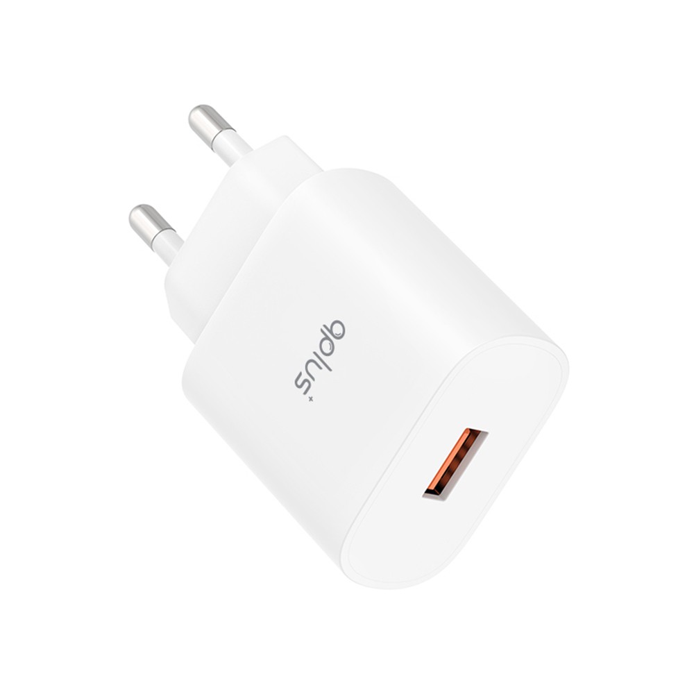 อะแดปเตอร์ QPLUS Wall USB Charger 1 USB-A (QC3.0A/18W) White (QA18) (TISI)