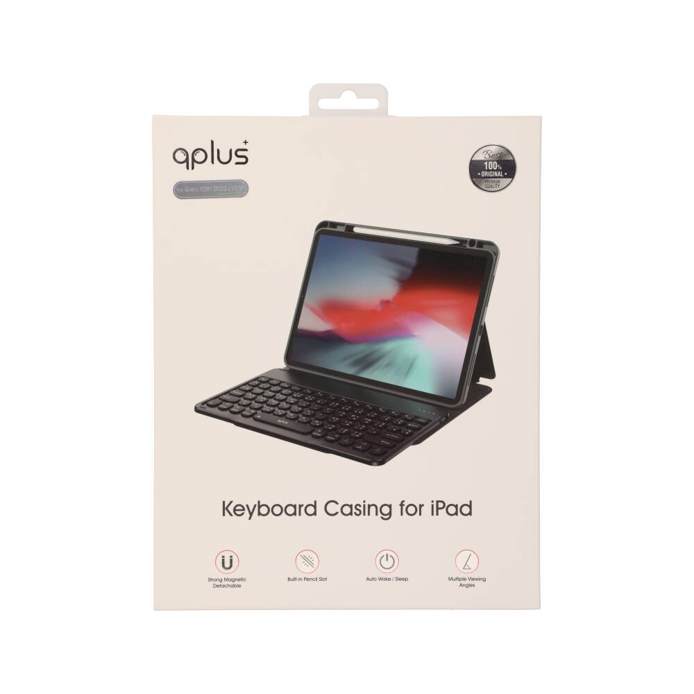 เคสคีย์บอร์ด QPLUS iPad Gen 11 (2025)/Gen 10 Black