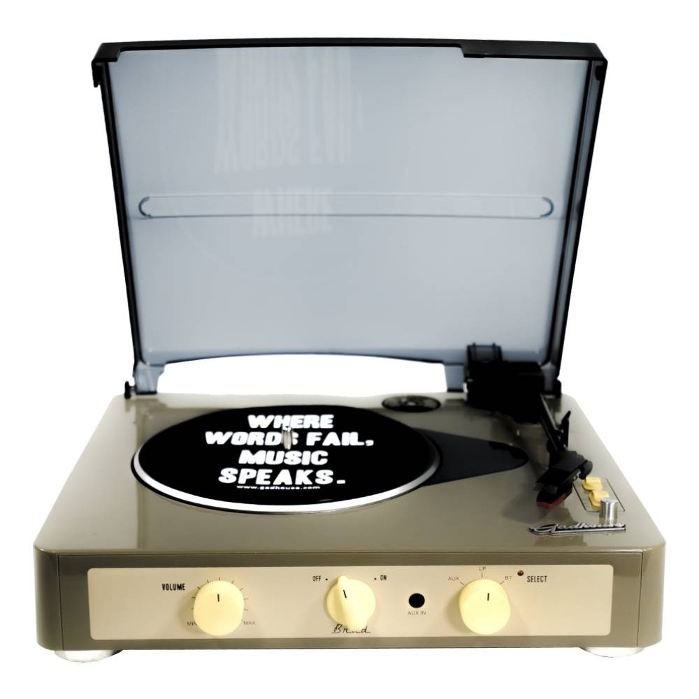 เครื่องเล่นแผ่นเสียง GadHouse Turntable Brad Retro Gray