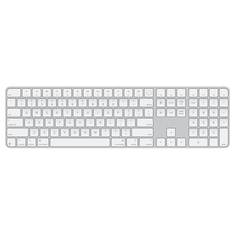 Apple Magic Keyboard with Touch ID and Numeric Keypad for Mac models with Apple silicon (USB-C) - US English - White Keys