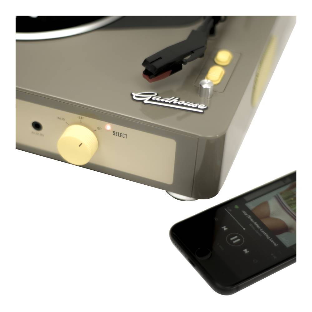 เครื่องเล่นแผ่นเสียง GadHouse Turntable Brad Retro Gray