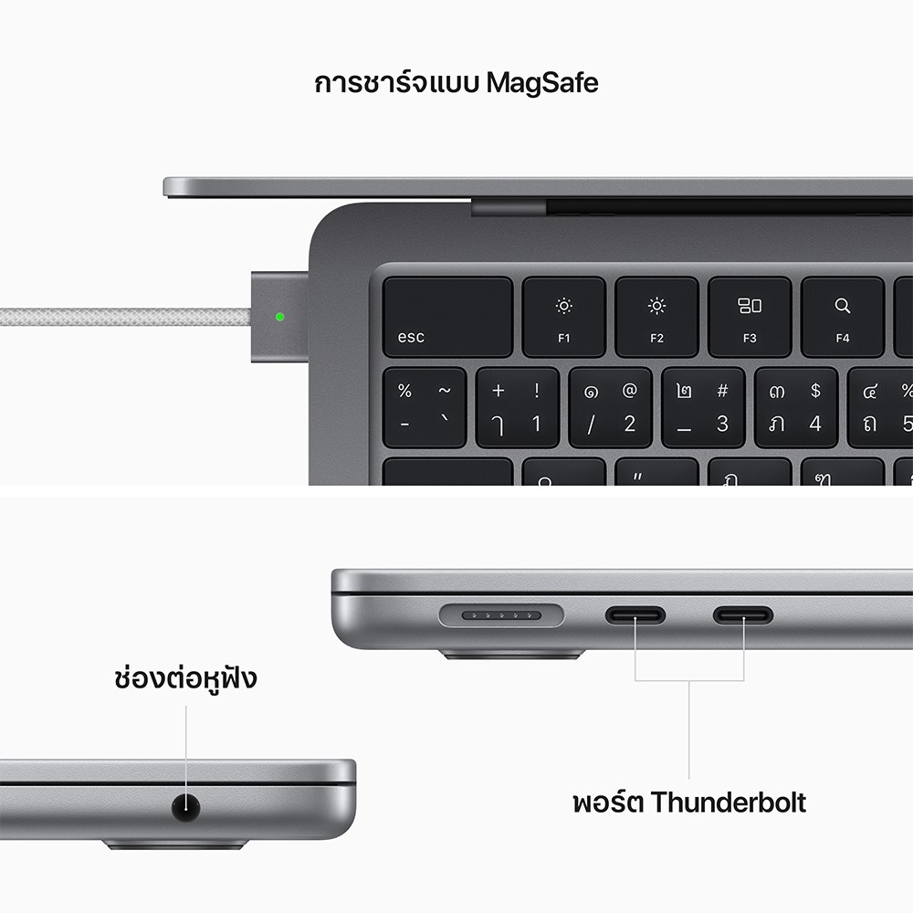 Apple MacBook Air 13 : M2 chip 8C CPU/8C GPU/16GB/256GB - Space Gray-2024 (Eng-Keyboard)