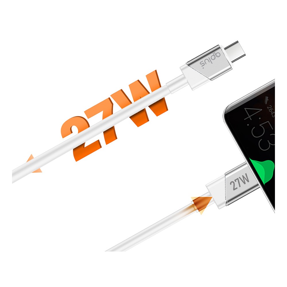 สายชาร์จ QPLUS USB-C to Lightning Cable 27W 1.2M. White (L2)