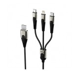 สายชาร์จ QPLUS 3-in-1 Multifunctional Cable 3A Fast Charge 1M. Black (Q1)