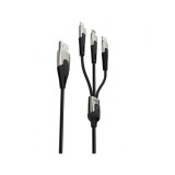 สายชาร์จ QPLUS 3-in-1 Multifunctional Cable 3A Fast Charge 1M. Black (Q1)
