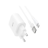 อะแดปเตอร์พร้อมสายชาร์จ QPLUS Wall USB Charger 1 USB-A (QC3.0A/18W) + USB-C Cable 1M. White (QA18) (TISI)