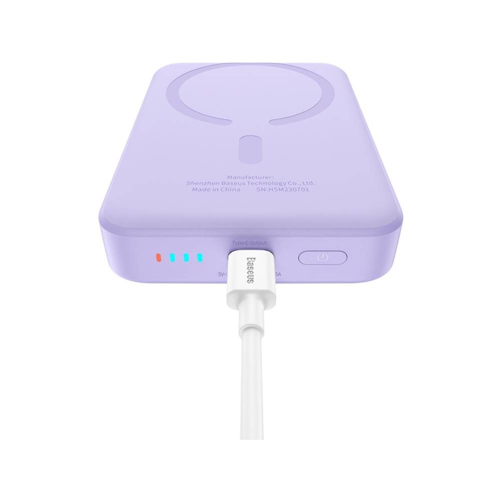 พาวเวอร์แบงค์ Baseus 10,000 mAh Magnetic Mini Air Wireless Fast Charge 20W Purple