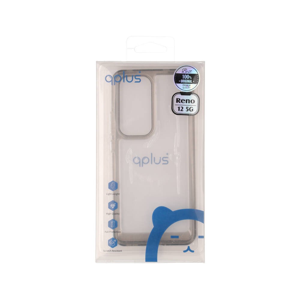 เคส QPLUS OPPO Reno 12 5G Hybrid Case Black/Transparent