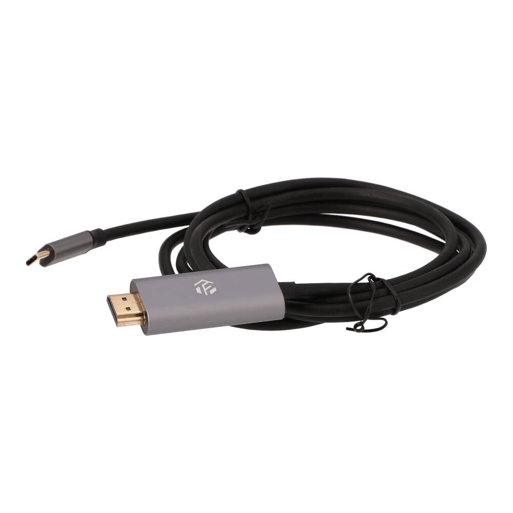 สายชาร์จ TECHPRO USB-C to HDMI Cable Converter 4K 1.8M Silver Grey