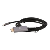 สายชาร์จ TECHPRO USB-C to HDMI Cable Converter 4K 1.8M Silver Grey