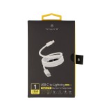 สายชาร์จ TITANV USB-C to Lightning MagCord Cable 27W Super Fast Charge 1M. Knitting White (TI-C08)