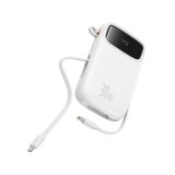 พาวเวอร์แบงค์ Baseus 20,000 mAh Qpow2 Dual-Cable Digital Display 30W Stellar White