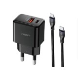 อะแดปเตอร์ VEGER Wall Charger 1 USB-A / 1 USB-C 20W พร้อมสายชาร์จ USB-C to USB-C 1 เมตร