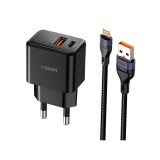 อะแดปเตอร์ VEGER Wall Charger 1 USB-A / 1 USB-C 20W พร้อมสายชาร์จ USB-A to Lightning เมตร