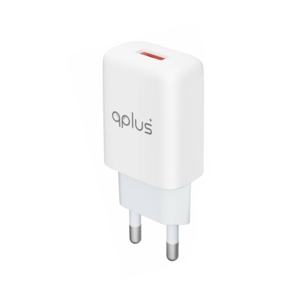 อะแดปเตอร์พร้อมสายชาร์จ QPLUS Wall USB Charger 1 USB-A (2.4A/12W) + Micro Cable 1M. White (AU-50) (TISI)