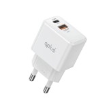 อะแดปเตอร์ QPLUS Wall USB Charger 1 USB-A (22.5W) / 1 USB-C (PD20W) White (V2006) (TISI)