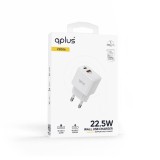 อะแดปเตอร์ QPLUS Wall USB Charger 1 USB-A (22.5W) / 1 USB-C (PD20W) White (V2006) (TISI)