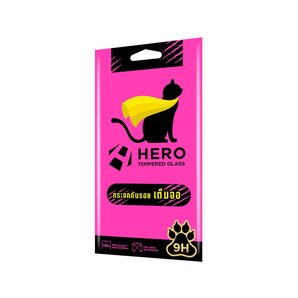 ฟิล์มกันรอย Hero Cat Realme 12 /12X /13 Tempered Glass Full Frame Black