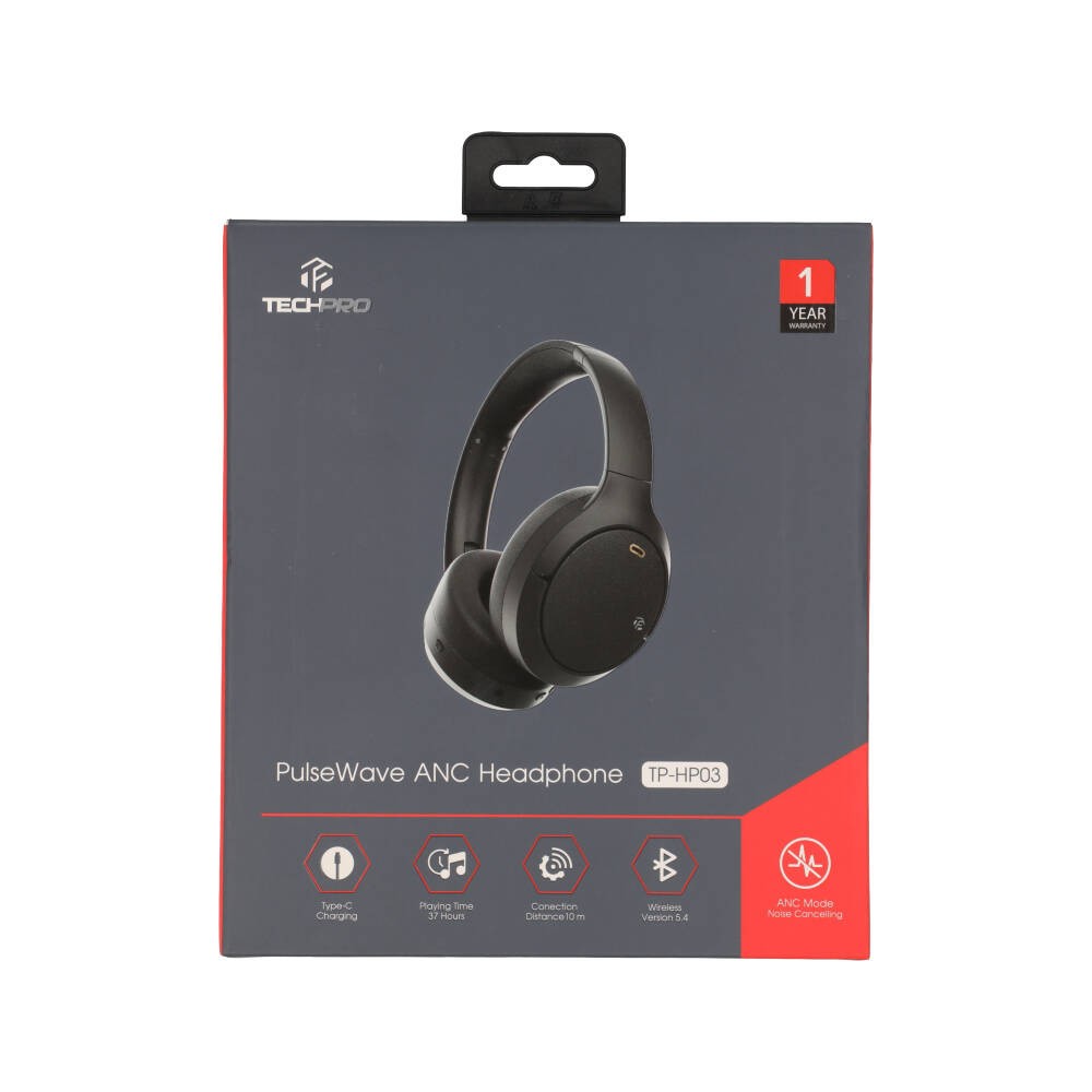 หูฟังไร้สาย TECHPRO PulseWave ANC Headphone TP-HP03 Black