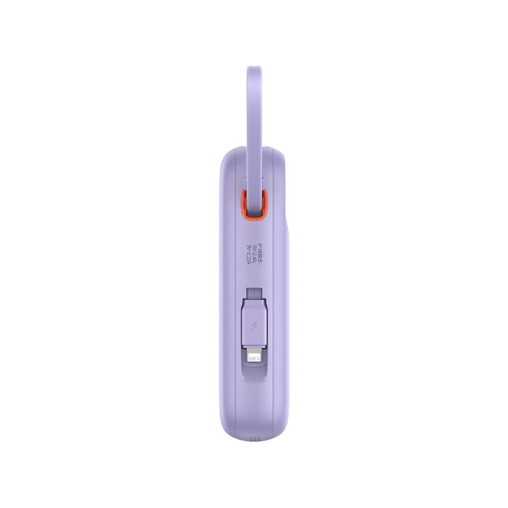 พาวเวอร์แบงค์ Baseus 10,000 mAh Qpow2 Dual-Cable Digital Display 22.5W Nebula Purple