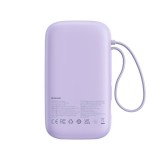 พาวเวอร์แบงค์ Baseus 10,000 mAh Qpow2 Dual-Cable Digital Display 22.5W Nebula Purple