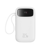 พาวเวอร์แบงค์ Baseus 10,000 mAh Qpow2 Dual-Cable Digital Display 22.5W Stellar White