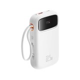 พาวเวอร์แบงค์ Baseus 10,000 mAh Qpow2 Dual-Cable Digital Display 22.5W Stellar White