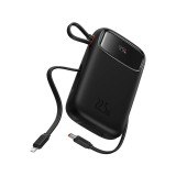 พาวเวอร์แบงค์ Baseus 10,000 mAh Qpow2 Dual-Cable Digital Display 22.5W Cluster Black
