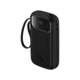 พาวเวอร์แบงค์ Baseus 10,000 mAh Qpow2 Dual-Cable Digital Display 22.5W Cluster Black
