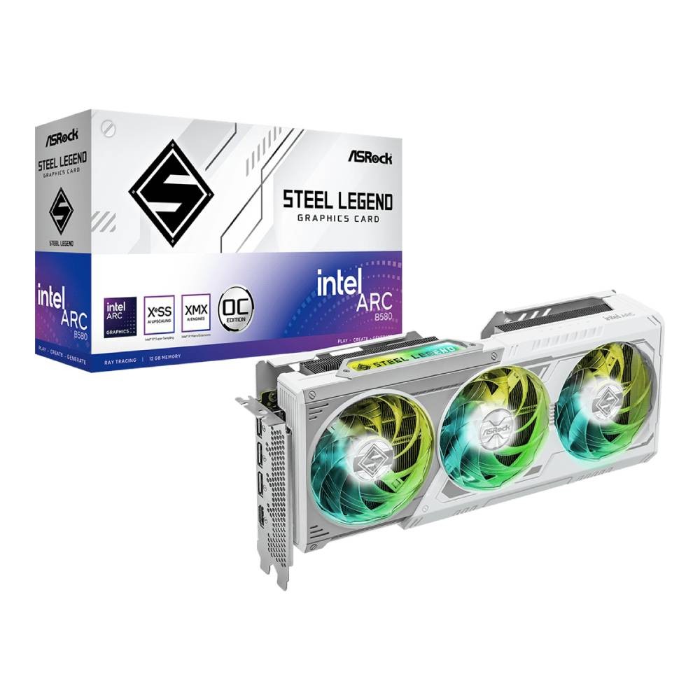 การ์ดจอ ASRock Intel Arc B580 Steel Legend 12GB OC GDDR6 192-bit (B580 SL 12GO)