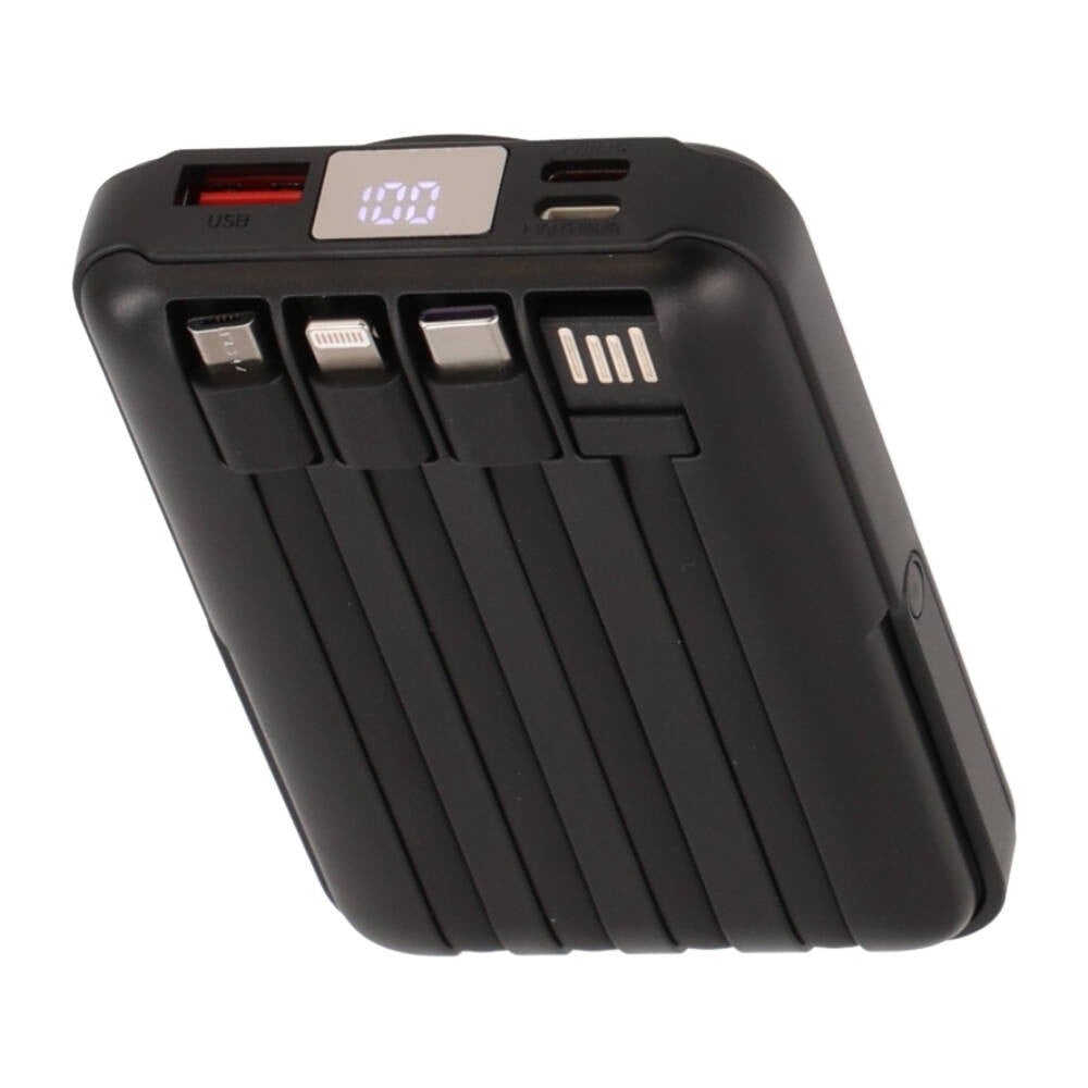 พาวเวอร์แบงค์ TECHPRO 10000 mAh 4-in-1 LED Indicator Magnetic Charger (GC1009) Black