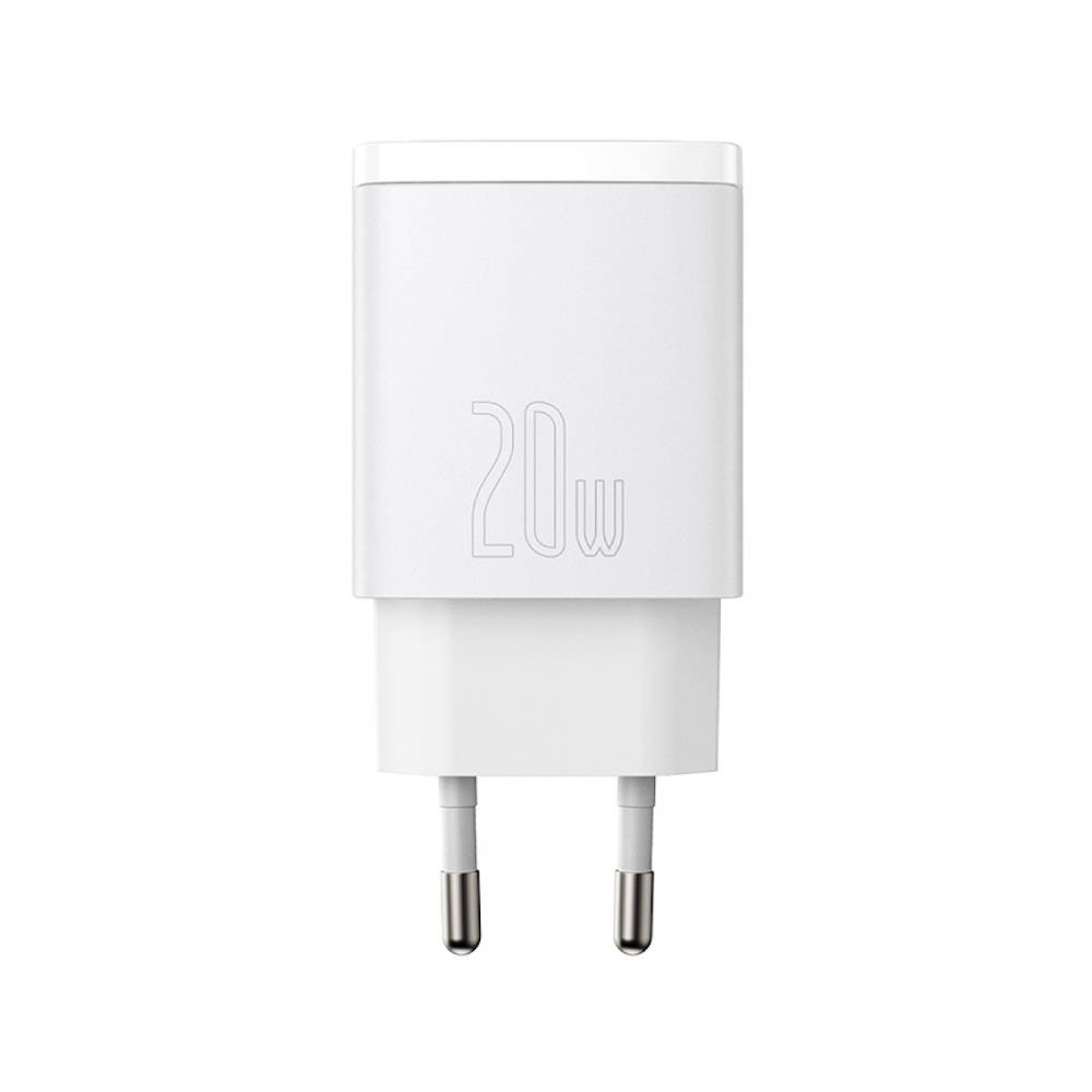 อะแดปเตอร์ Baseus Wall Charger 1 USB-A / 1 USB-C 20W White (TISI)