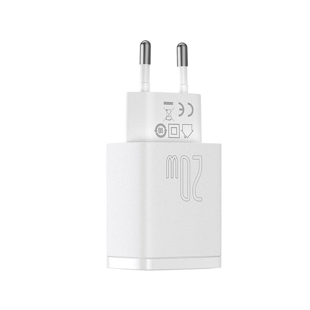 อะแดปเตอร์ Baseus Wall Charger 1 USB-A / 1 USB-C 20W White (TISI)