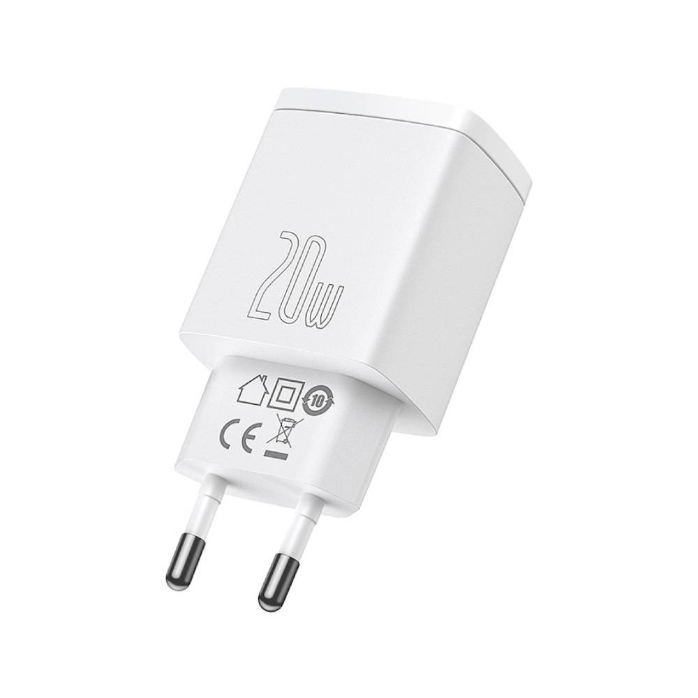 อะแดปเตอร์ Baseus Wall Charger 1 USB-A / 1 USB-C 20W White (TISI)