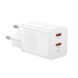 อะแดปเตอร์ Baseus Wall Charger 2 USB-C 40W White (TISI)