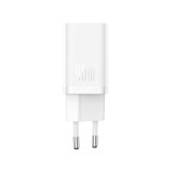 อะแดปเตอร์ Baseus Wall Charger 2 USB-C 40W White (TISI)