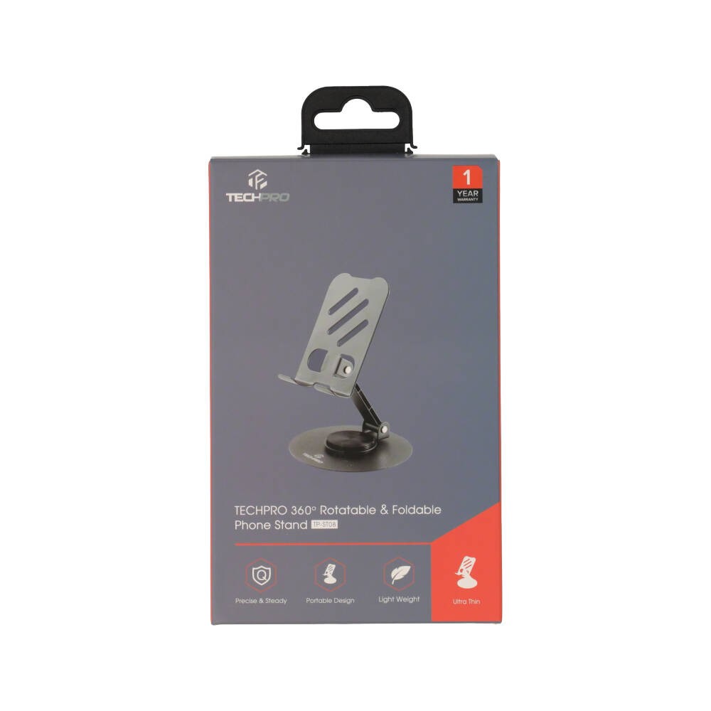ที่วางโทรศัพท์ TECHPRO ALUMINIUM Rotatable Soft Magnet Phone Stand 360 TP-ST08