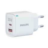 อะแดปเตอร์ Philips Wall Charger 1 USB-A / 1 USB-C 33W GaN White (TISI)