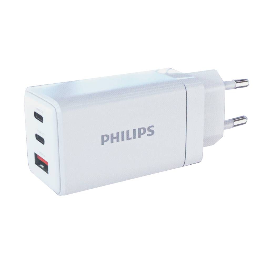 อะแดปเตอร์ Philips Wall Charger 1 USB-A / 2 USB-C 65W GaN White (TISI)
