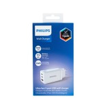 อะแดปเตอร์ Philips Wall Charger 1 USB-A / 2 USB-C 65W GaN White (TISI)